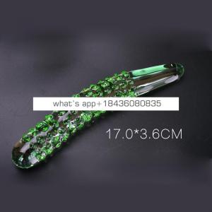 New Product Transparent Cucumber Shape Tapones Homemade Glass Anal Wand Sex Toys Vagina Butt Plug for Women Male Couple Game