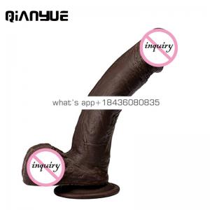 New Sex Toy Artificial Africa Black Penis strap on Realistic Silicone dildo for woman